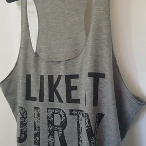 Tank Top Racerback Grey XL Raw Hem